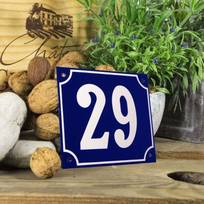 Huisnummerbord groot 'blauw' 29