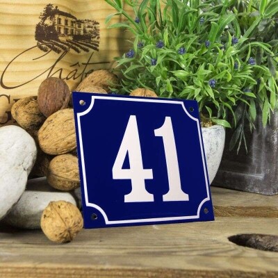Huisnummerbord groot 'blauw' 41