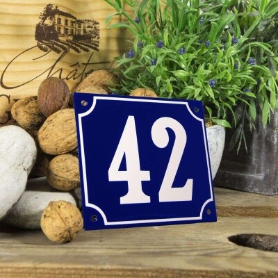 Huisnummerbord groot 'blauw' 42