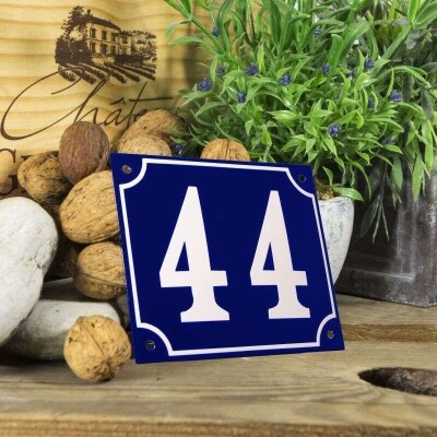 Huisnummerbord groot 'blauw' 44