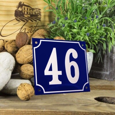 Huisnummerbord groot 'blauw' 46