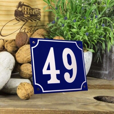 Huisnummerbord groot 'blauw' 49