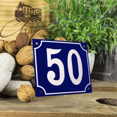Huisnummerbord groot 'blauw' 50