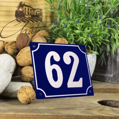 Huisnummerbord groot 'blauw' 62