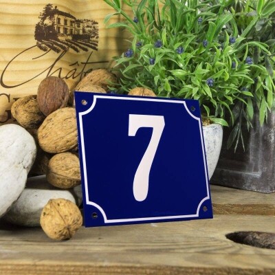 Huisnummerbord groot 'blauw' 7