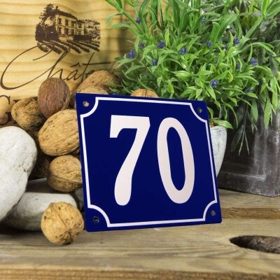 Huisnummerbord groot 'blauw' 70