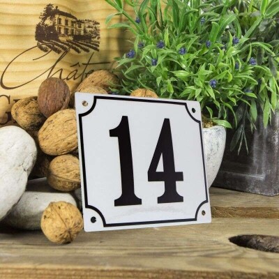 Huisnummerbord groot 'wit' 14