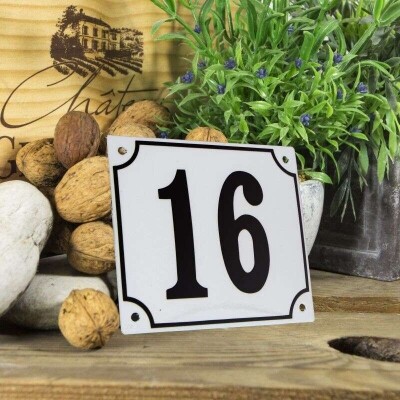 Huisnummerbord groot 'wit' 16