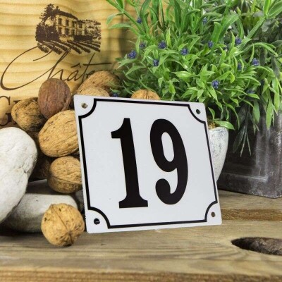 Huisnummerbord groot 'wit' 19