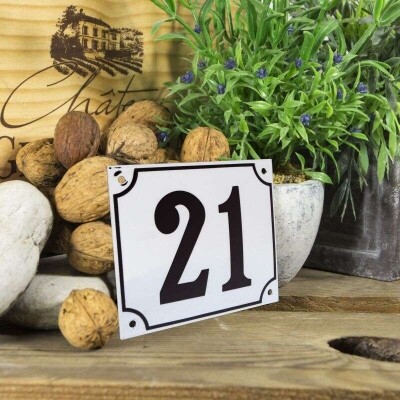 Huisnummerbord groot 'wit' 21