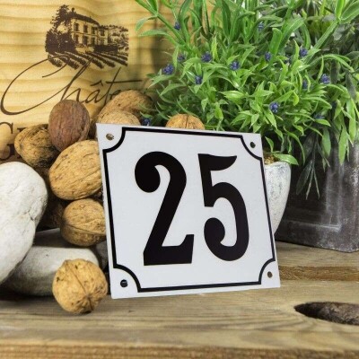 Huisnummerbord groot 'wit' 25
