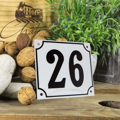 Huisnummerbord groot 'wit' 26