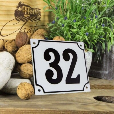 Huisnummerbord groot 'wit' 32