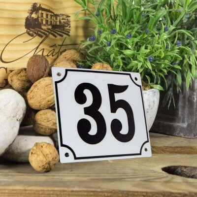 Huisnummerbord groot 'wit' 35