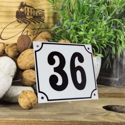 Huisnummerbord groot 'wit' 36