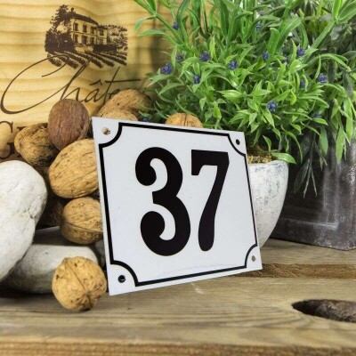 Huisnummerbord groot 'wit' 37