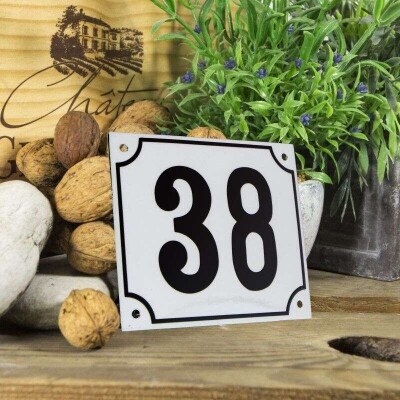 Huisnummerbord groot 'wit' 38