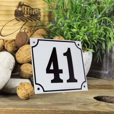 Huisnummerbord groot 'wit' 41