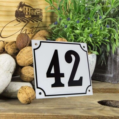 Huisnummerbord groot 'wit' 42
