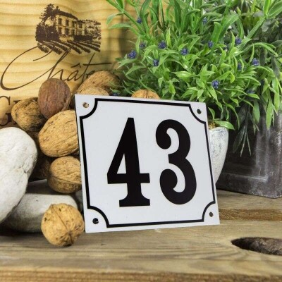 Huisnummerbord groot 'wit' 43