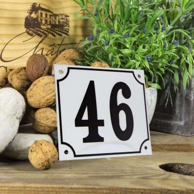 Huisnummerbord groot 'wit' 46