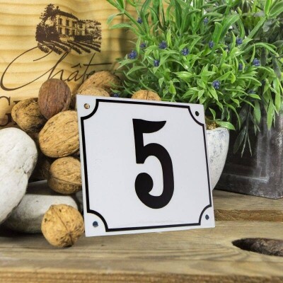 Huisnummerbord groot 'wit' 5