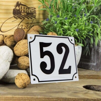 Huisnummerbord groot 'wit' 52