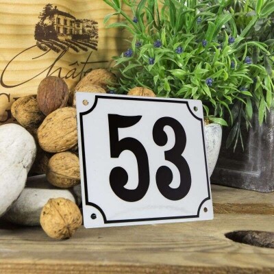 Huisnummerbord groot 'wit' 53