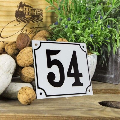 Huisnummerbord groot 'wit' 54