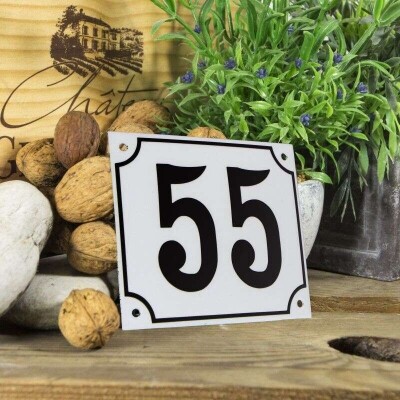 Huisnummerbord groot 'wit' 55