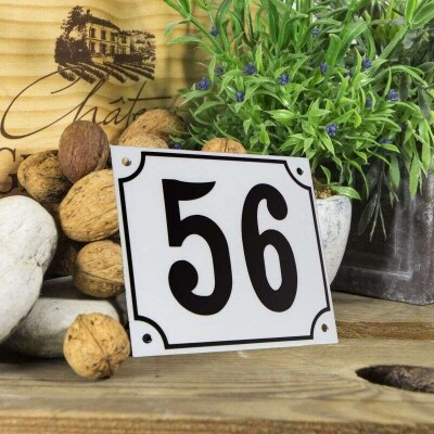 Huisnummerbord groot 'wit' 56