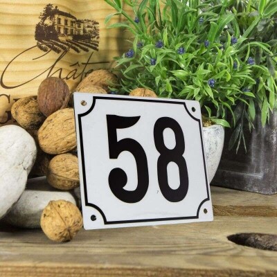 Huisnummerbord groot 'wit' 58