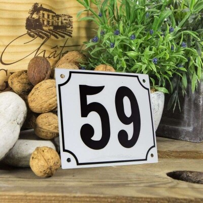 Huisnummerbord groot 'wit' 59