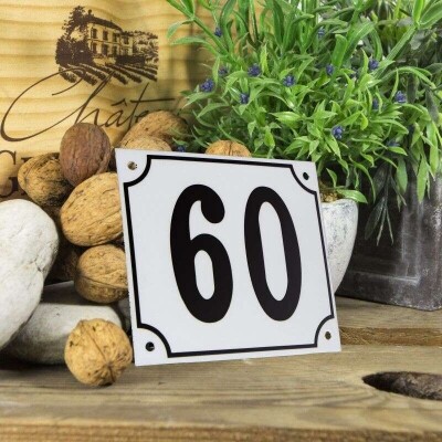 Huisnummerbord groot 'wit' 60