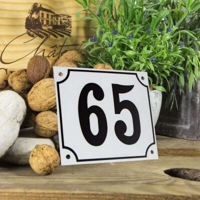 Huisnummerbord groot 'wit' 65