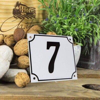 Huisnummerbord groot 'wit' 7