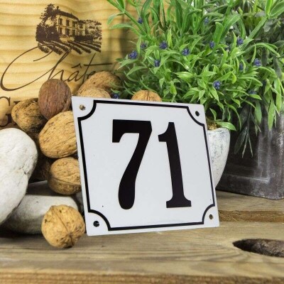 Huisnummerbord groot 'wit' 71