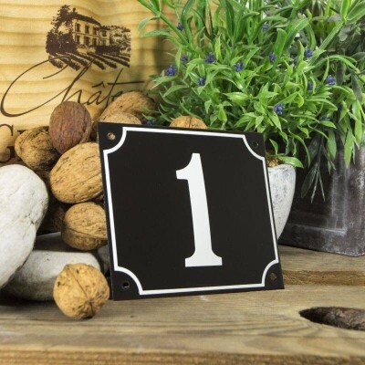 Huisnummerbord groot 'zwart' 1