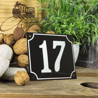 Huisnummerbord groot 'zwart' 17