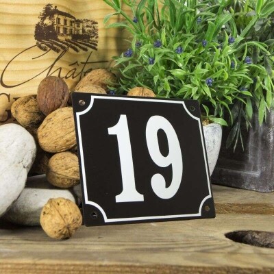Huisnummerbord groot 'zwart' 19