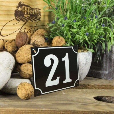 Huisnummerbord groot 'zwart' 21