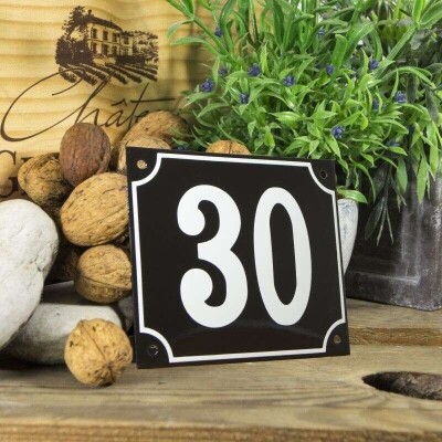 Huisnummerbord groot 'zwart' 30