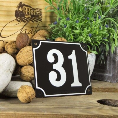 Huisnummerbord groot 'zwart' 31