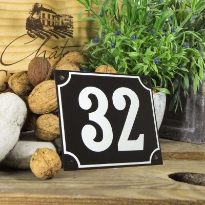 Huisnummerbord groot 'zwart' 32