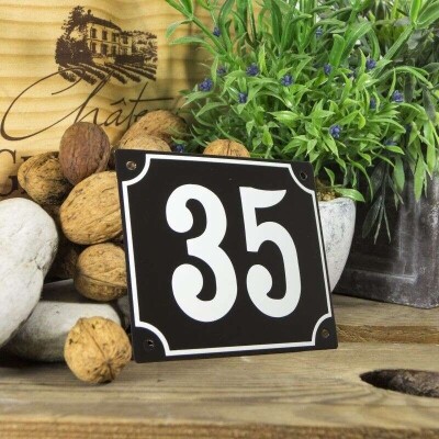 Huisnummerbord groot 'zwart' 35