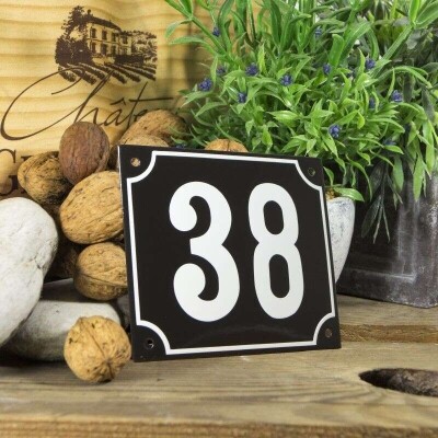 Huisnummerbord groot 'zwart' 38