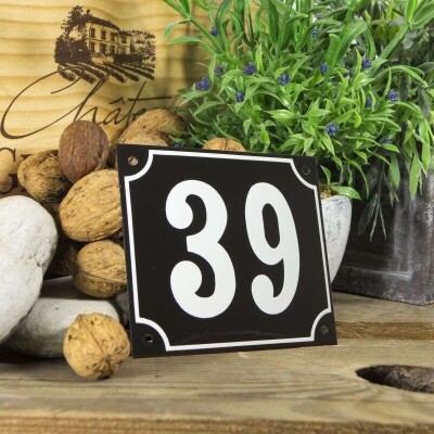 Huisnummerbord groot 'zwart' 39