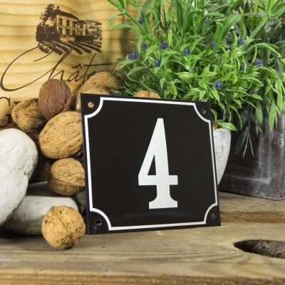 Huisnummerbord groot 'zwart' 4