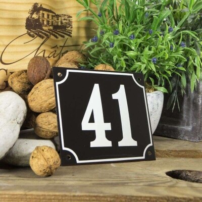 Huisnummerbord groot 'zwart' 41
