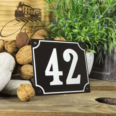 Huisnummerbord groot 'zwart' 42